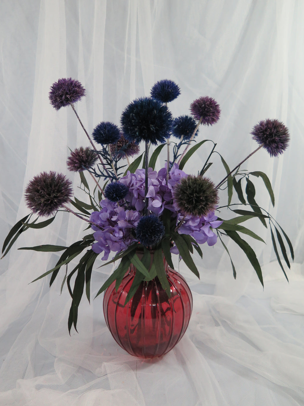 Midnight Thistle Hydrangea Arrangement