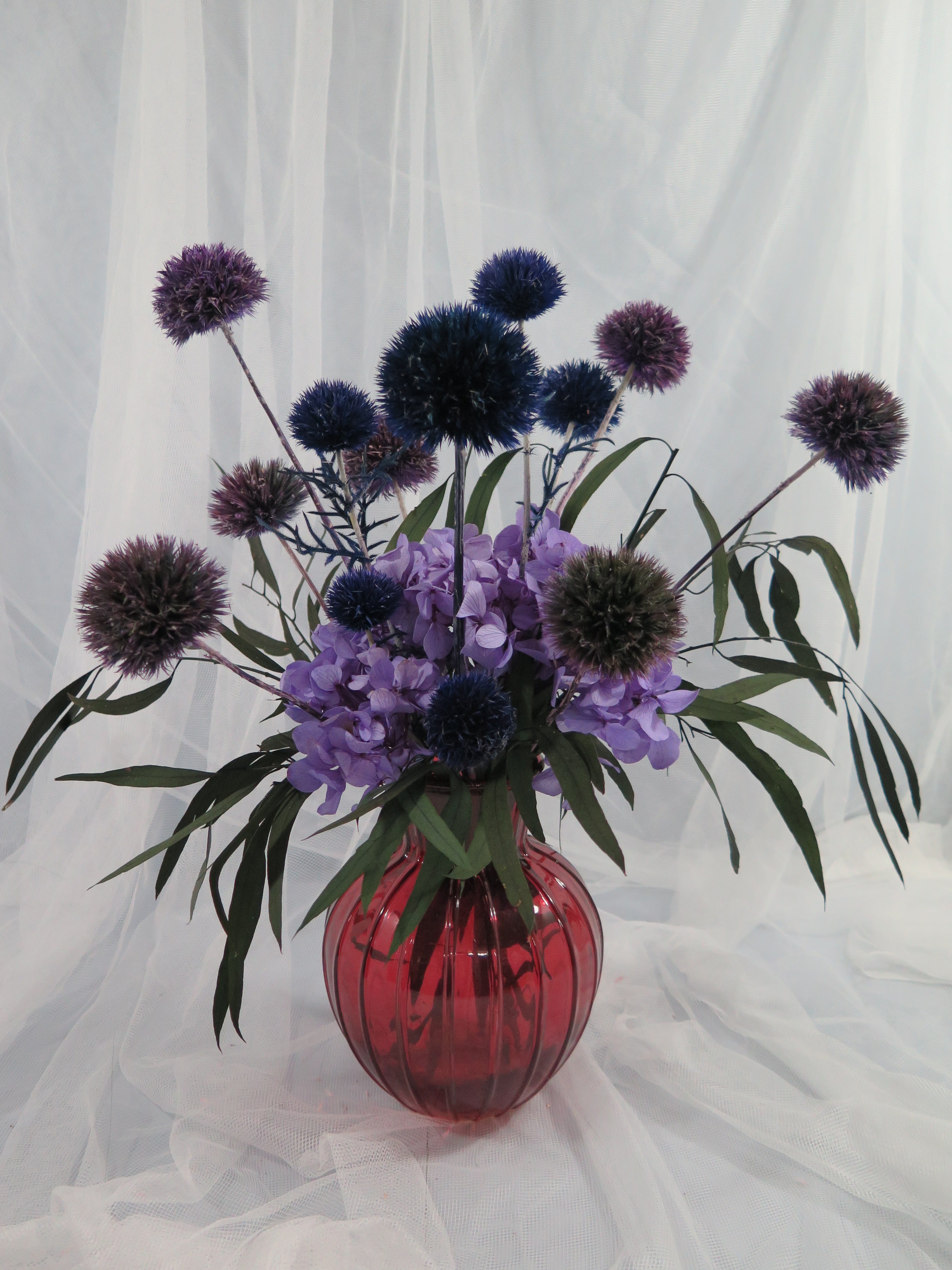 Midnight Thistle Hydrangea Arrangement