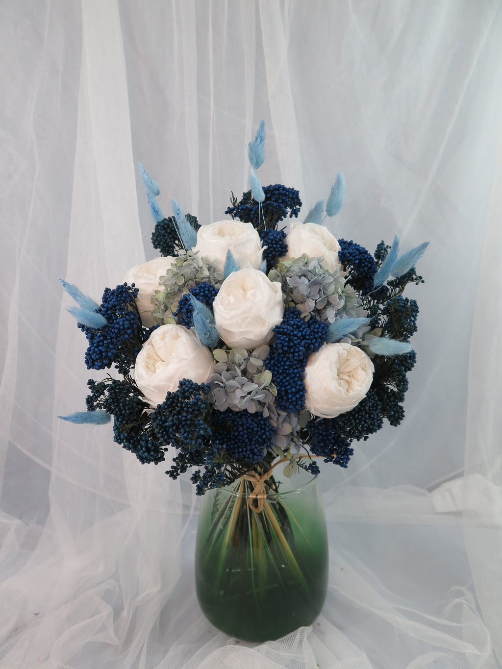 Azure Frost Rose Arrangement