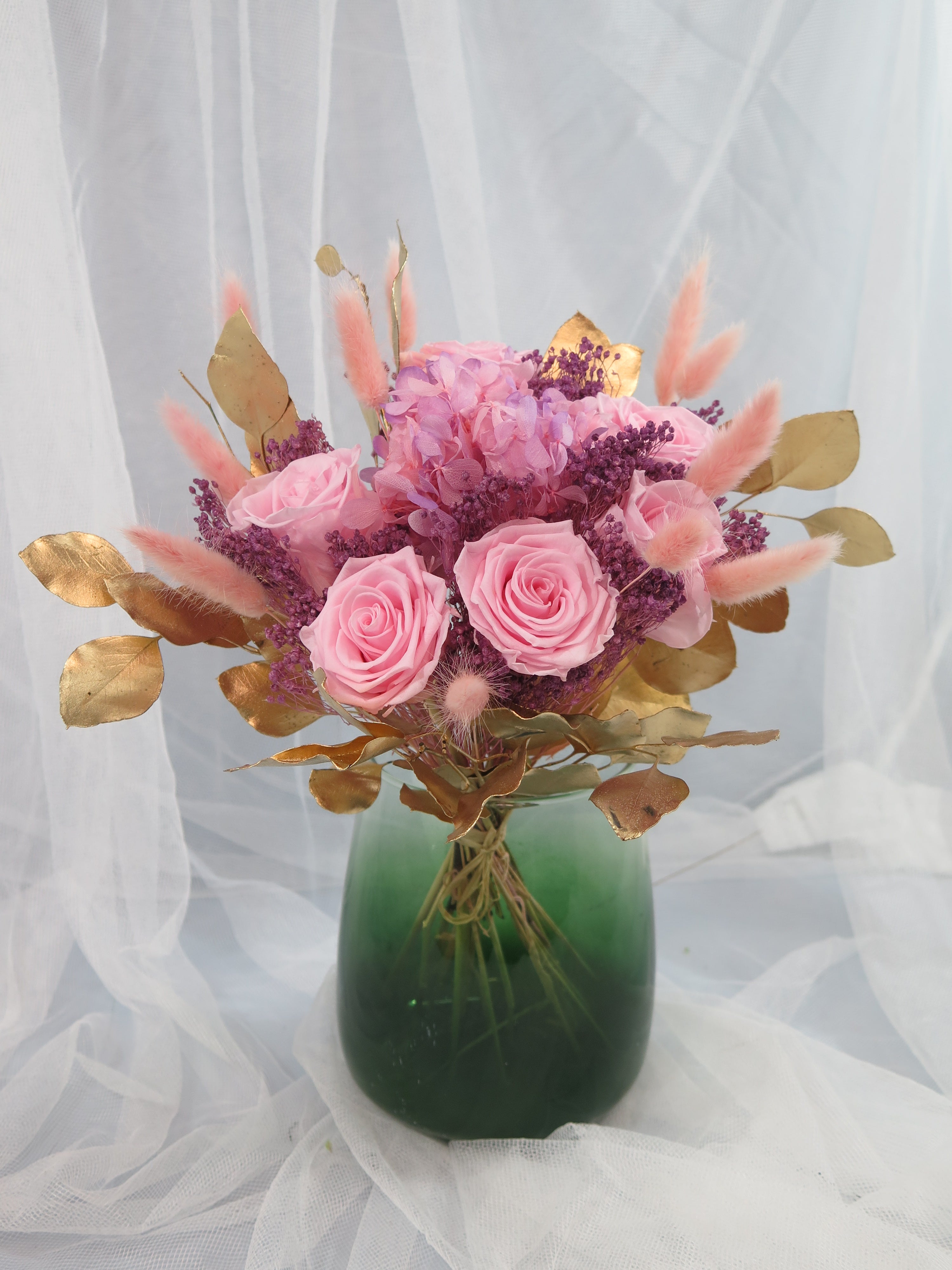 Blush Gold Luxe Rose Bouquet